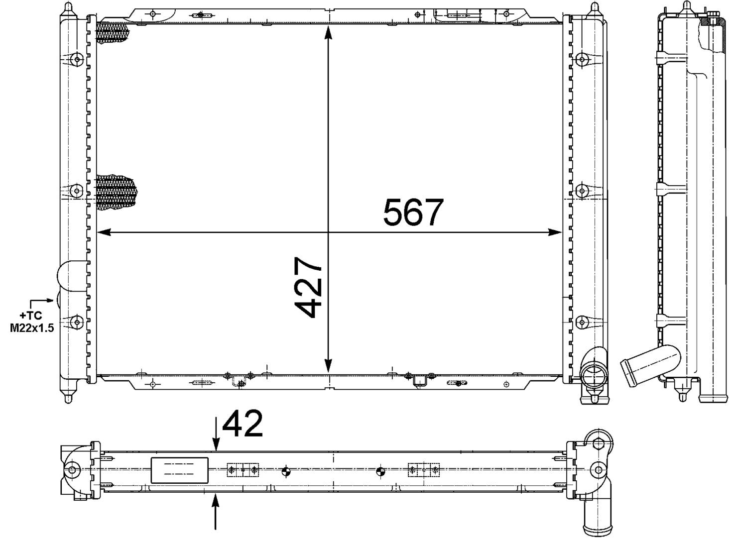 VW Radiator 068121253E - Behr Premium 376713631